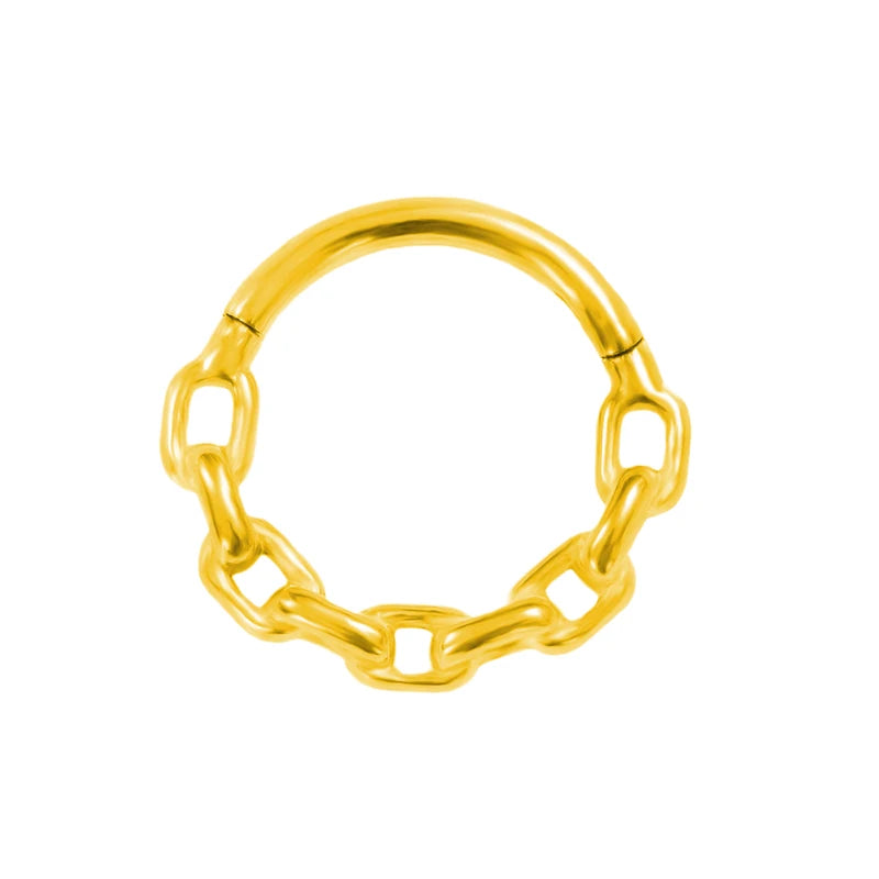 Sunflower Septum Piercing Clicker Hoop Jewelry - Hypoallergenic Steel