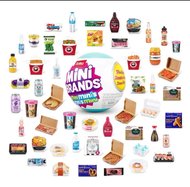 Mini Brands Surprise Ball Miniature Collectible Toys Set - 5 Caps