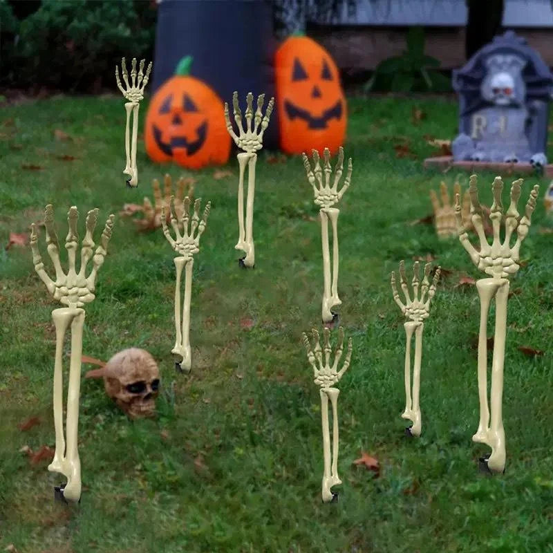 Halloween Skeleton Arms Lawn Decoration Realistic Skeleton Hands for Outdoor Party