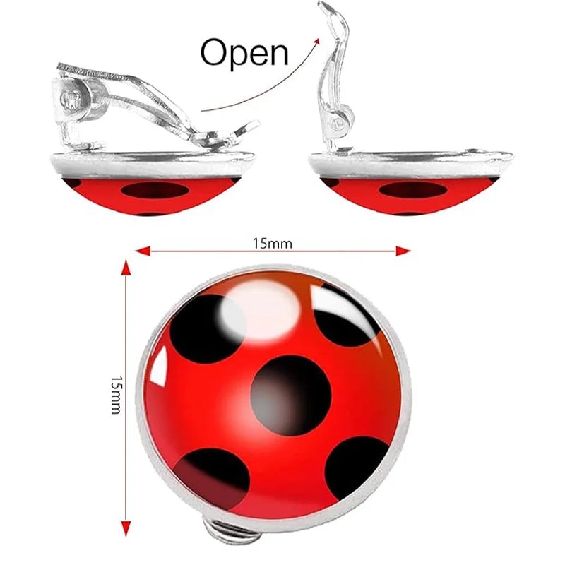 Kids Ladybird Costume Accessories Set with Bug Eye Masks, Gloves & Earrings for Halloween & Parties
