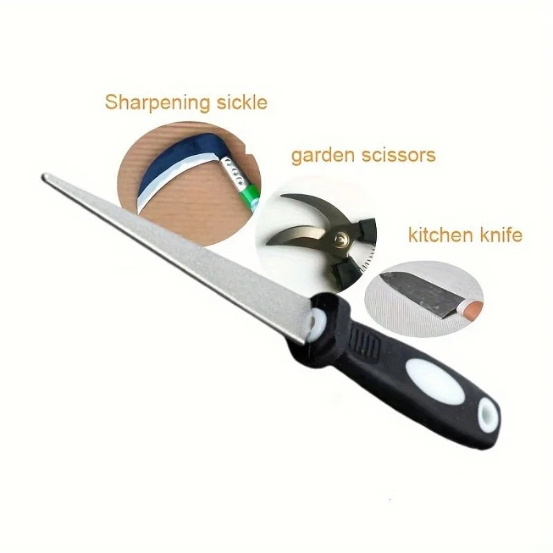 Diamond Sharpener Stone Double-Sided Flat & Curved Design Easy Grip Handle