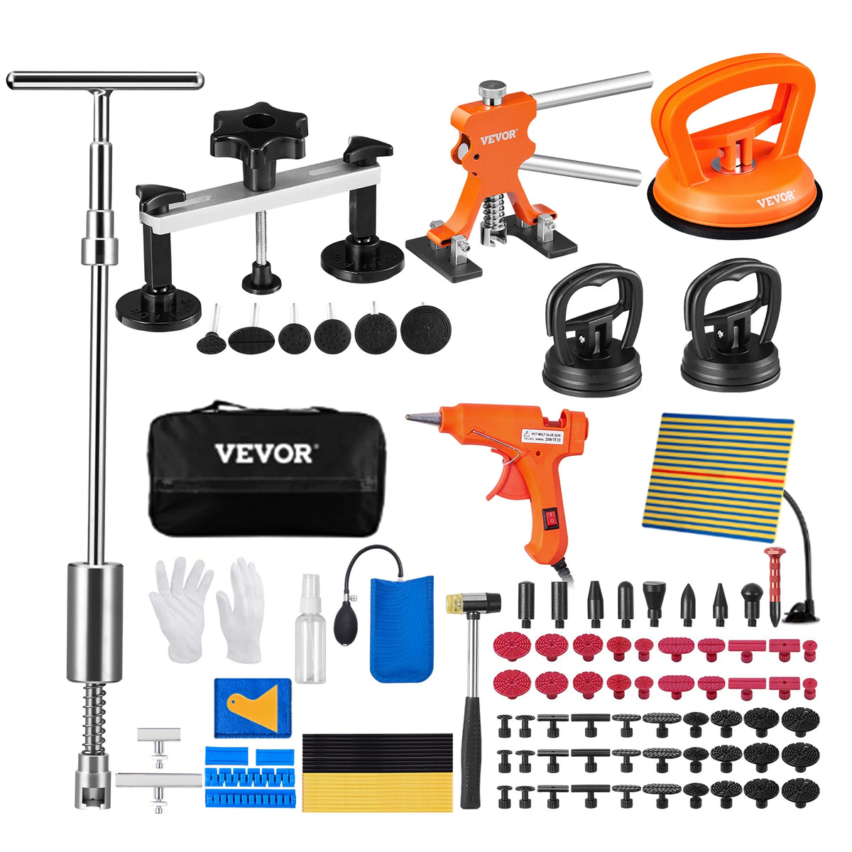Car Dent Repair Kit with Suction Cups & Puller Tools - Paintless Dent Removal Set