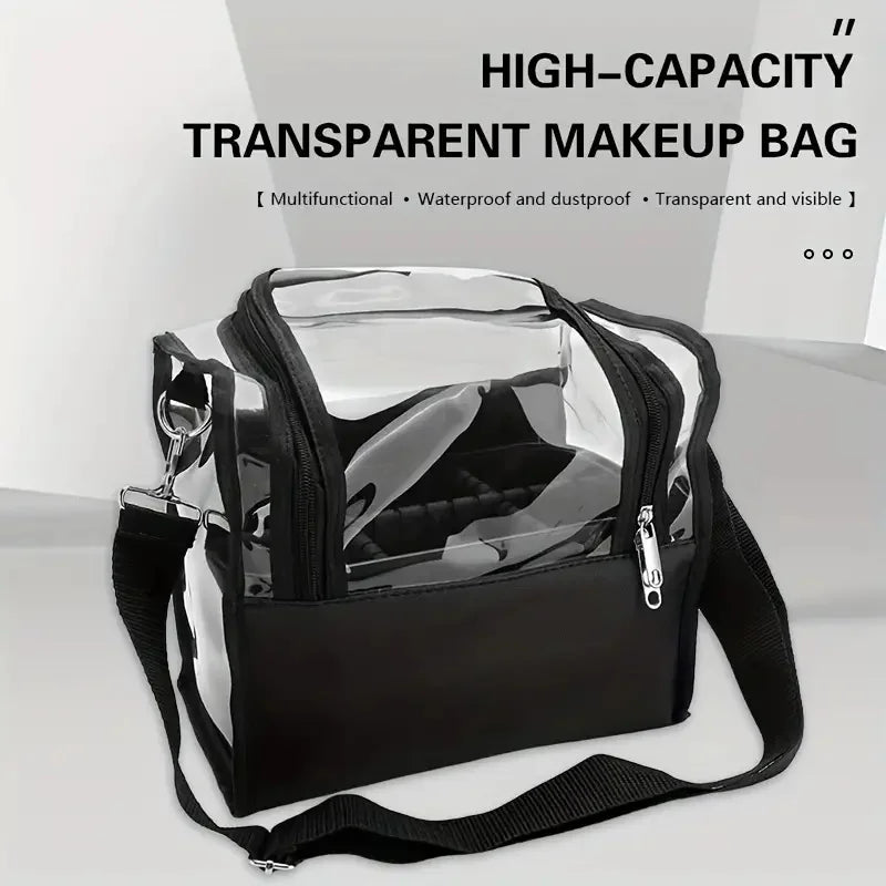 Travel Makeup Brush Organizer Backpack Waterproof Cosmetic Bag with Divider