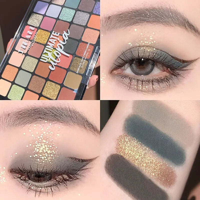 40-Color Eyeshadow Palette with Matte and Glossy Finishes - Vibrant Multi-Color Makeup Set