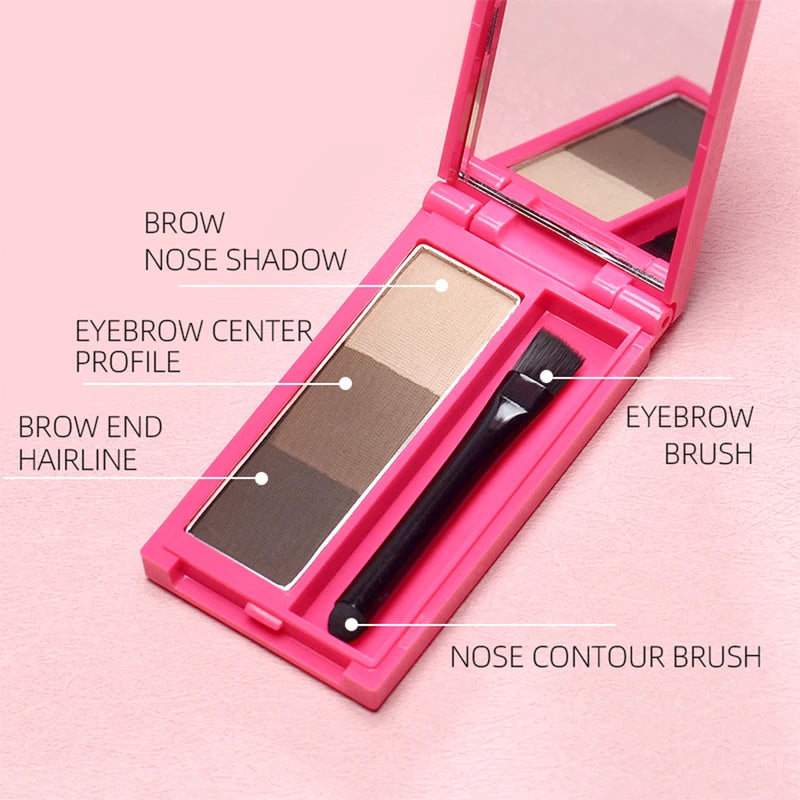 Waterproof Eyebrow Powder Palette with Brush - Long-lasting Eye Makeup, Multiple Colors