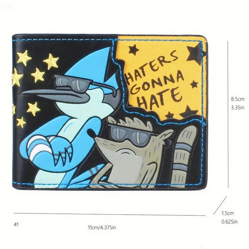 Cartoon Leather Wallet for Men Boy's Gift with Embroidery - Holiday Gift Idea