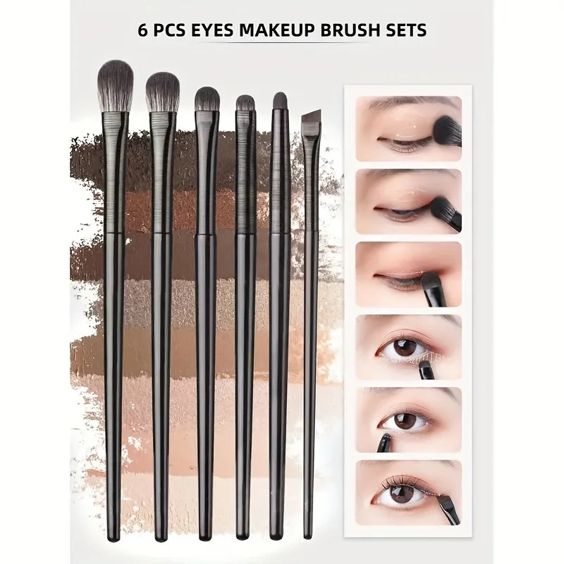 Soft Bristle Eye Makeup Brush Set - Eye Shadow, Blending & Detail Brushes