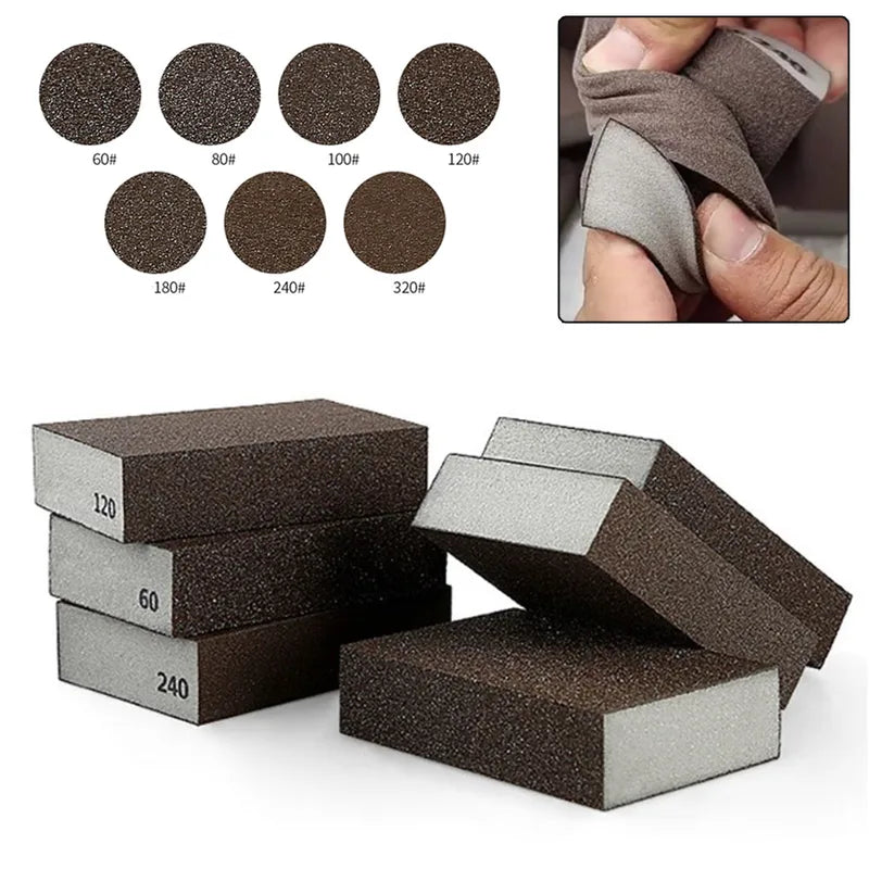Sanding Sponge Blocks with Grits 60-320 for Wood, Metal & Paint Polishing