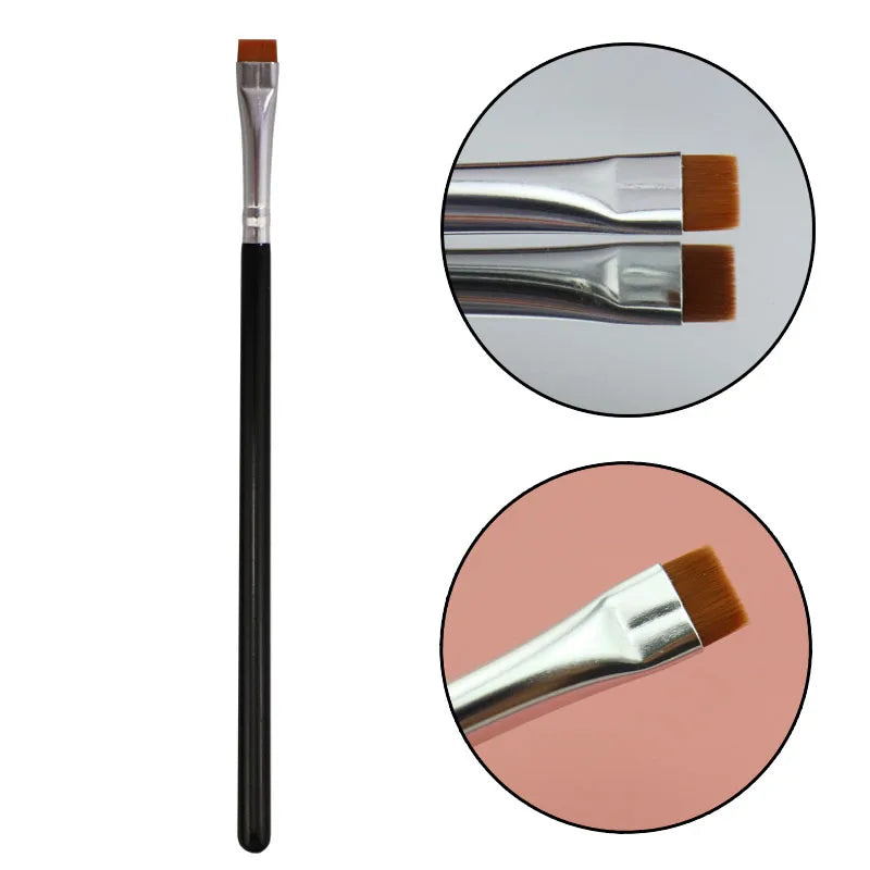 Flat Eyebrow Makeup Brush Set - Ultrathin Eyeliner & Contour Tools, Multiple Colors