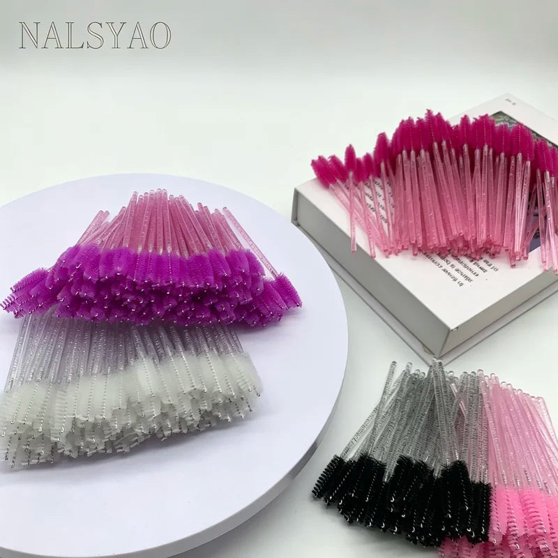 Disposable Eyelash Brushes Spoolies Micro Lash Mascara Wands 100pcs Wholesale