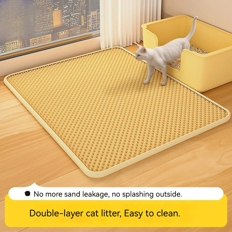 Cat Litter Mat Double Layer Anti-Scatter Trapping Pad Floor Protector