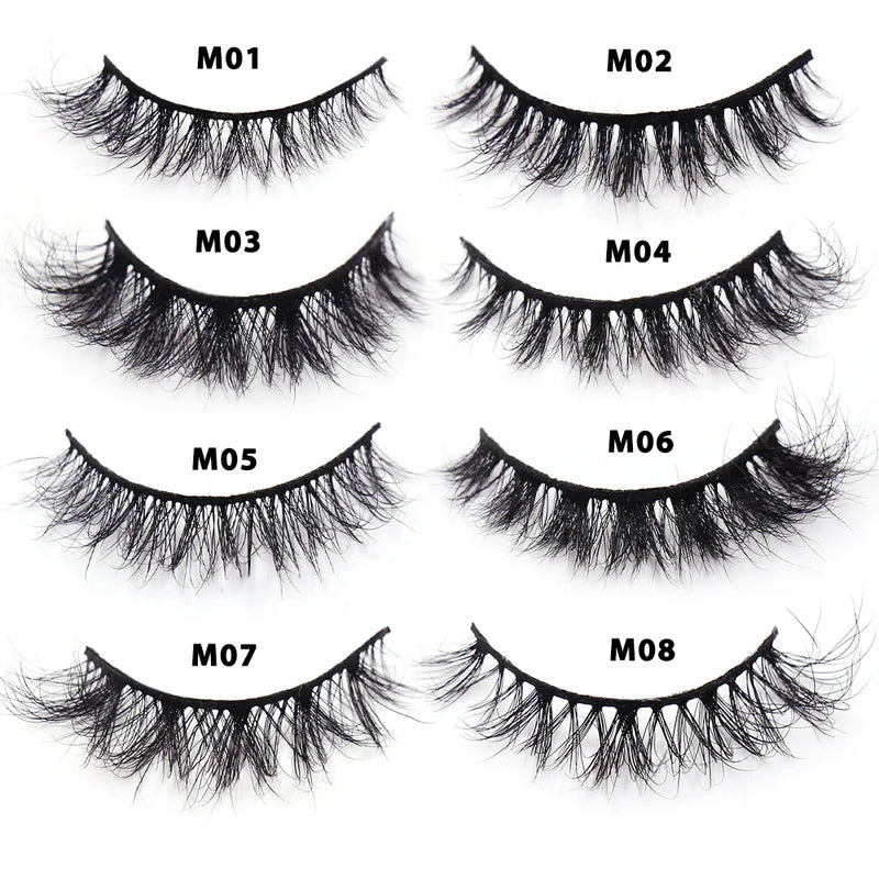 Natural 3D Mink Lashes Fluffy Wispy False Eyelashes - Cruelty-Free, Reusable 20+ Times