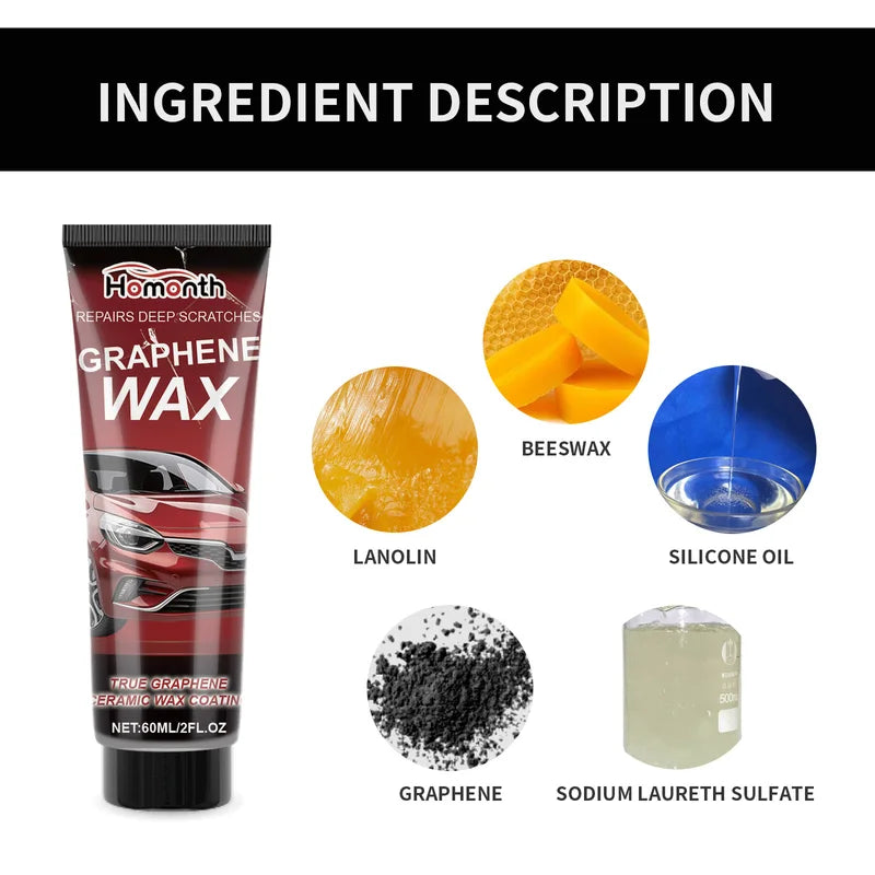 Graphene Car Scratch Repair Wax Deep Auto Paint Polish & Restore Compound