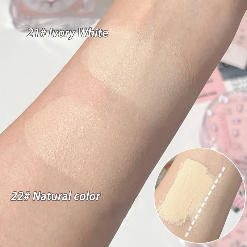 Cute Cat Air Cushion Compact Foundation with High Coverage & Oil Control – Korean Makeup Base