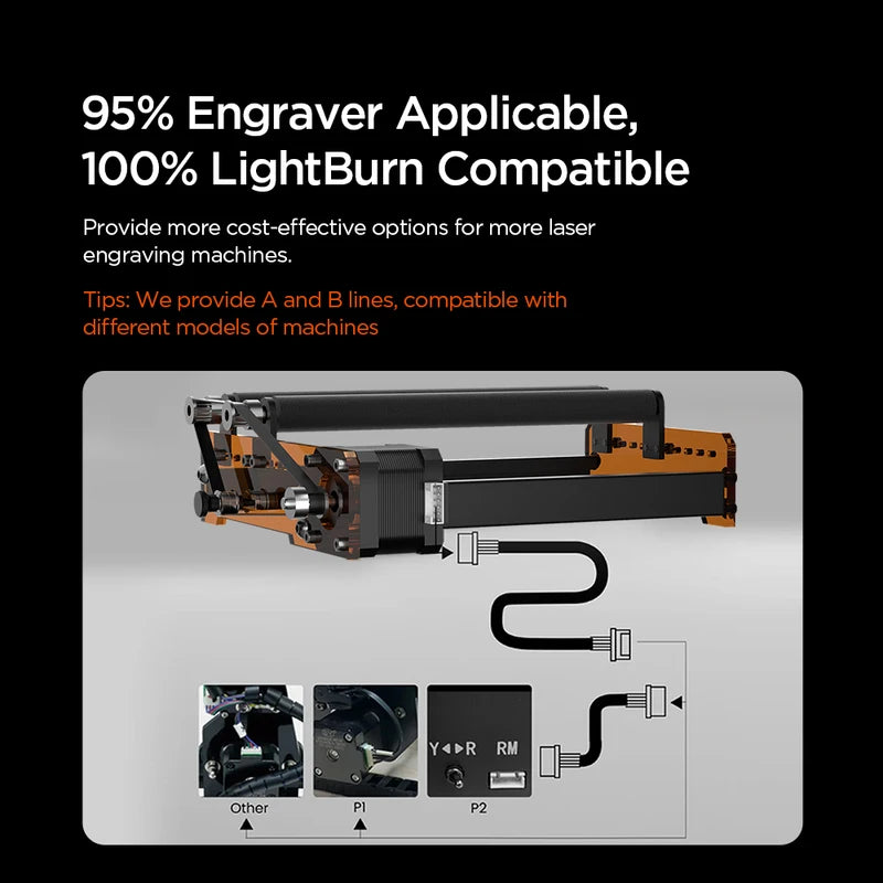 Rotary Roller Y-Axis Engraving System for Cylindrical Objects - 8 Adjustable Levels