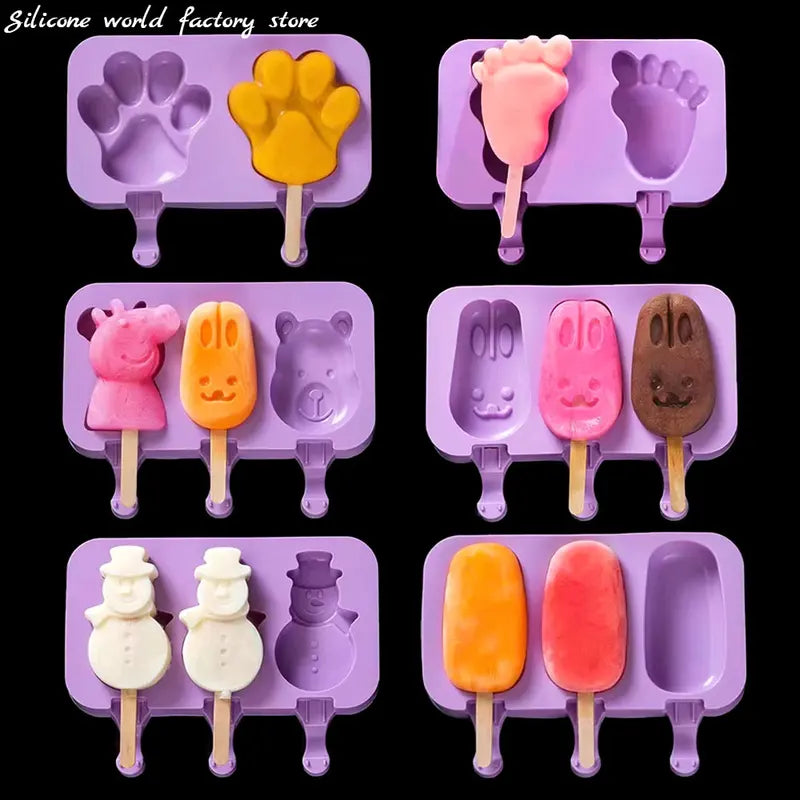 Silicone Ice Pop Mold Set - DIY Frozen Dessert & Cheese Stick Molds