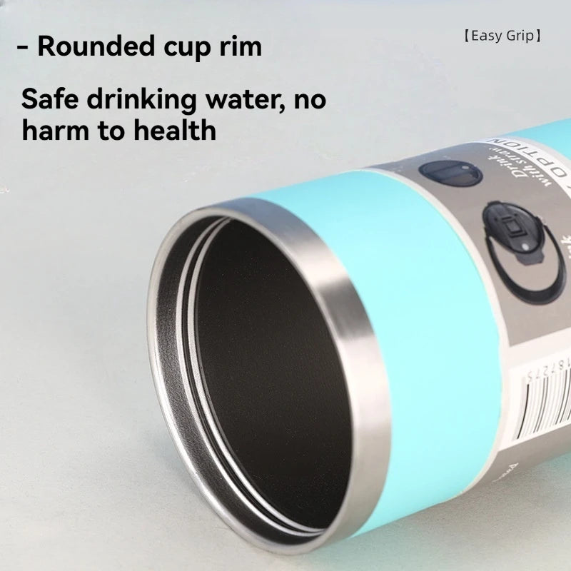 Insulated Stainless Steel Water Bottle with Straw - 600ml/890ml Thermal Mug