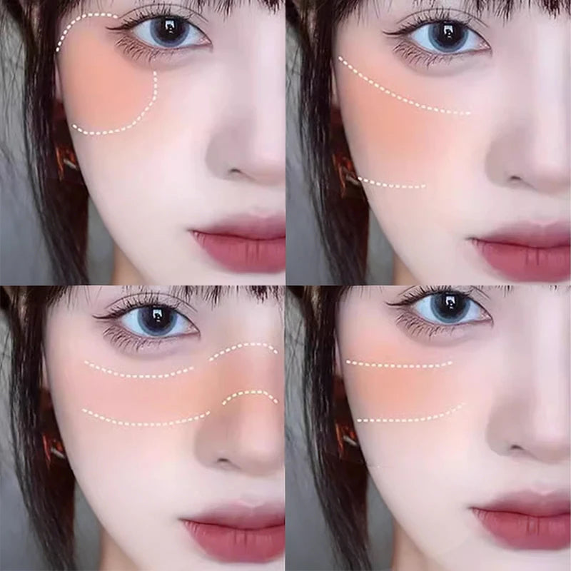 Waterproof Matte Cheek Color Makeup Blush Powder with Brightening & Contouring