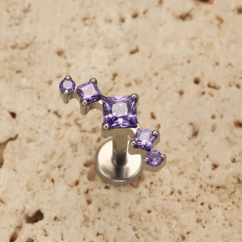 Titanium Body Piercing Jewelry Helix Tragus Conch Lip Labret Nose Earring Set