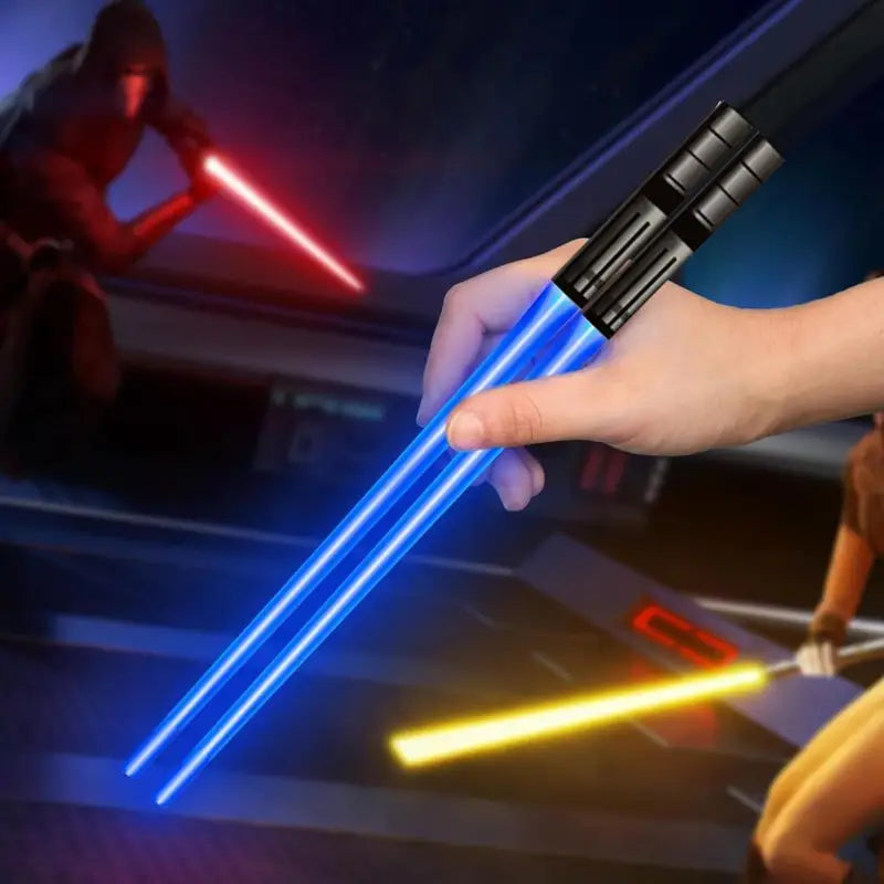 Glow LED Light Saber Chopsticks for Parties and Events - Colorful Light-Up Cutlery Set