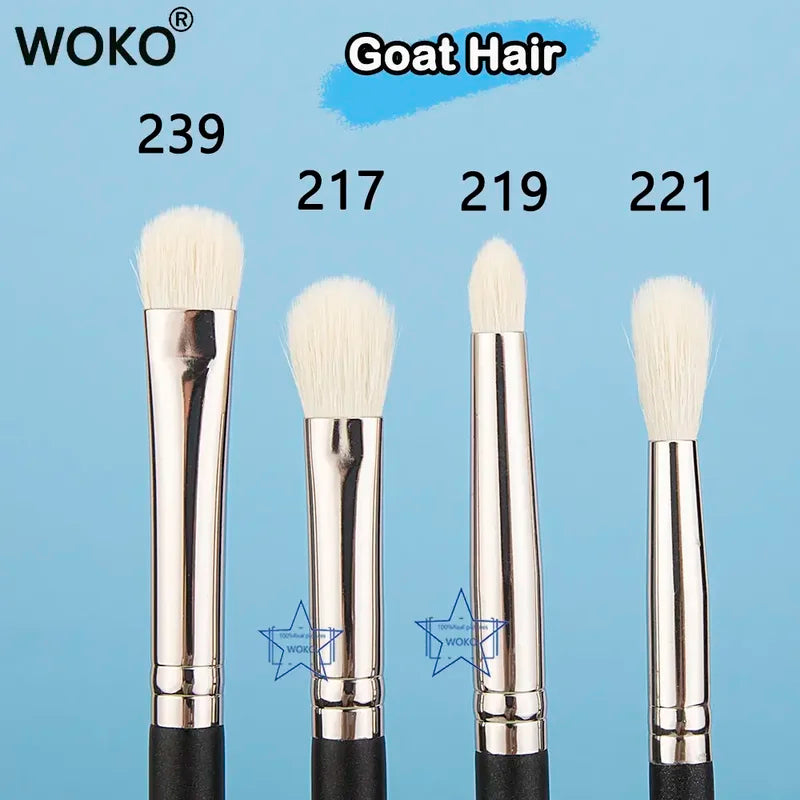 Makeup Eyeshadow Brushes Set - Flat Shader Crease Blending Tools for Liquid, Cream & Powder Eyeshadows