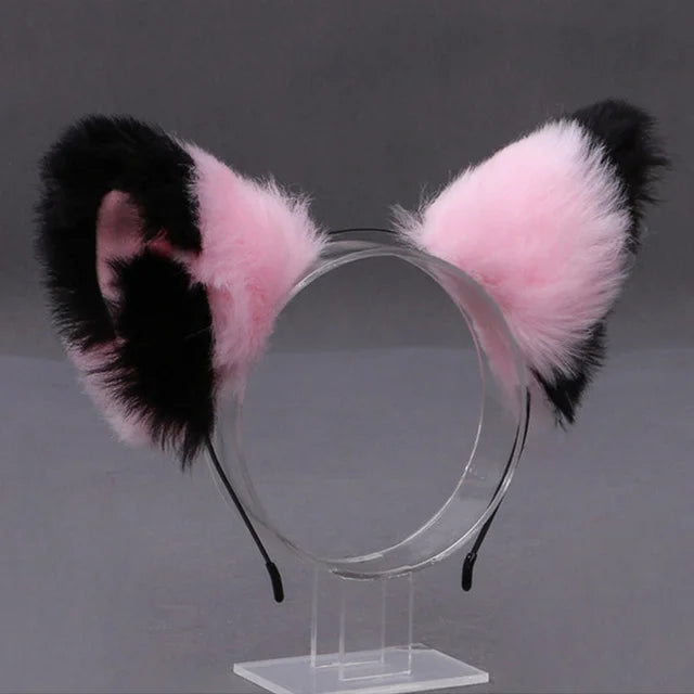 Furry Animal Cat Fox Ear Headband Cosplay Hair Accessory for Halloween & Parties