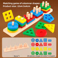 Shape Sorting Stacking Toy for Kids 3+ Montessori Geometric Matching Game