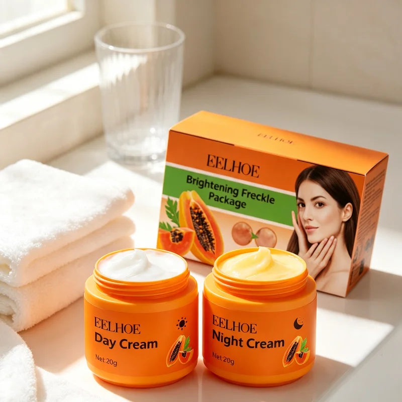 Whitening Freckle Cream Set with Papaya Extract for Dark Spot & Skin Brightening 40g