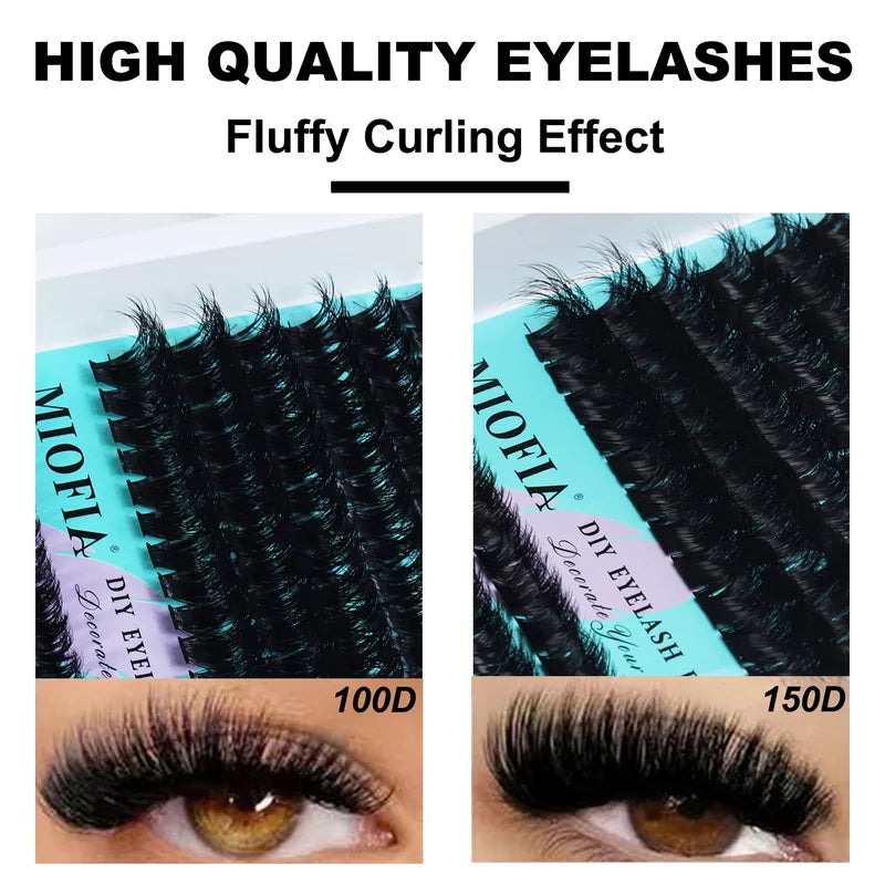 False Eyelash Clusters 5D Fluffy Individual Lashes DIY Extensions Thick 10-18mm
