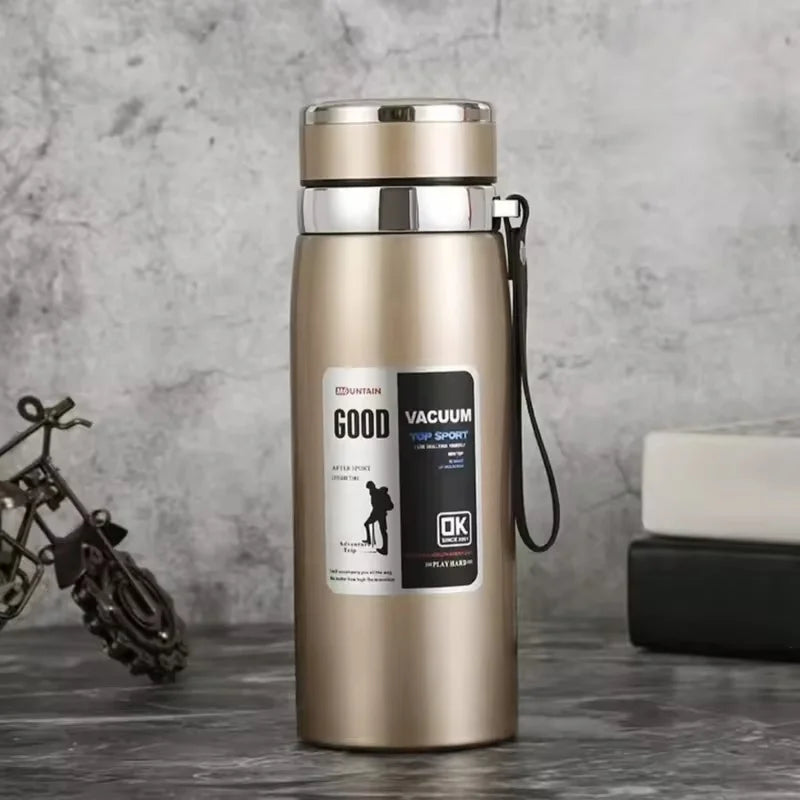 Insulated Stainless Steel Water Bottle with Handle - Leakproof, Outdoor Use