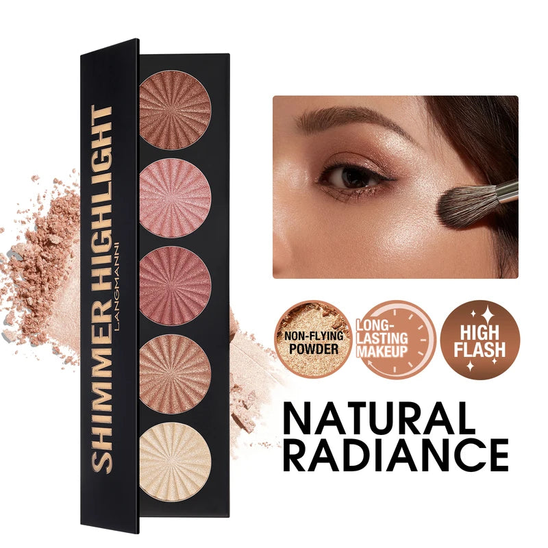 All-in-One Highlighting and Contouring Makeup Palette - 5 Natural Shades