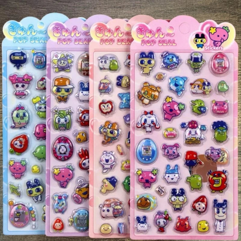 3D Relief Stickers - Cute Cartoon Plush DIY Scrapbook Decor Set