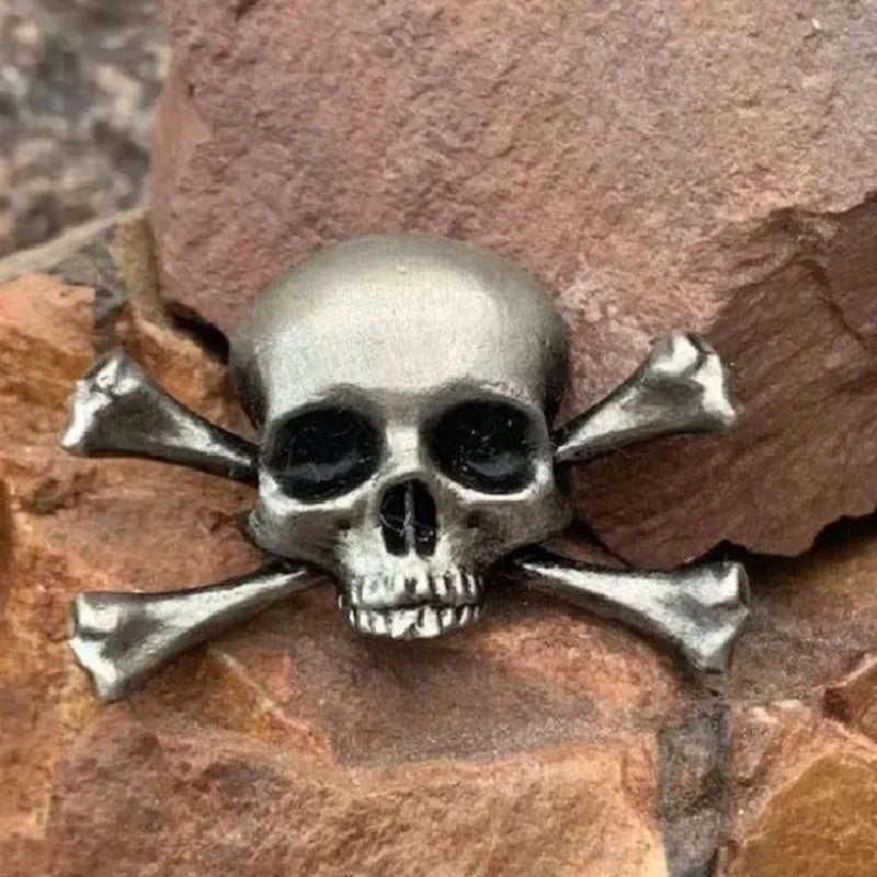 Halloween Punk Skeleton Cross Swords Brooches Skull Badge Jewelry Accessories