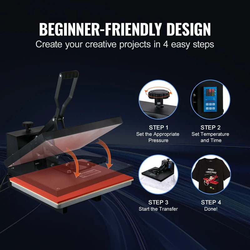 15x15/16x20/16x24 Heat Press Machine for Sublimation Transfers, Clamshell Design