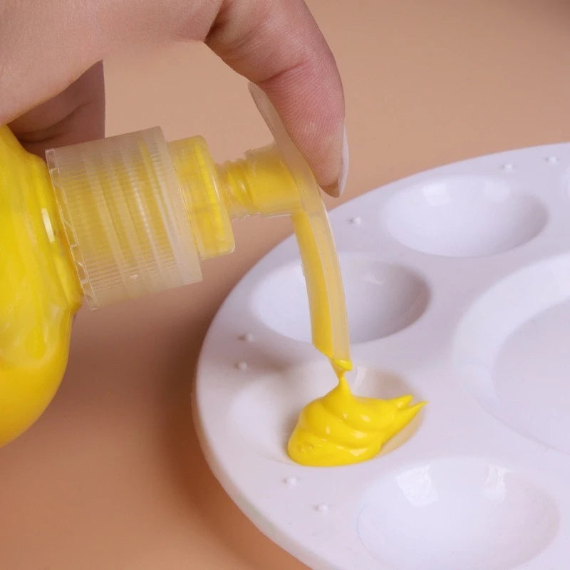 Large Washable Kids Paint Set - 12 Colors Non-Toxic Acrylic Craft Supplies