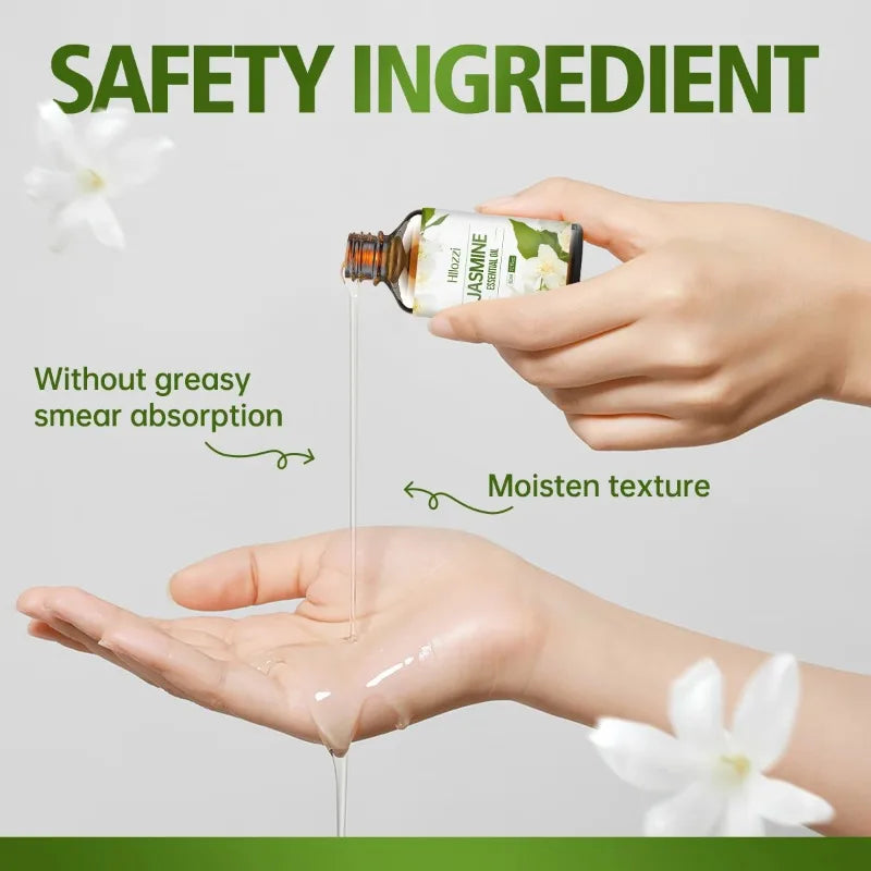 Jasmine Essential Oil for Skin Care and Massage - Aromatherapy Fragrance, Moisturizing Body Oil