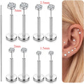 14K Gold Plated Nose Studs and CZ Nose Rings Set for Women Men - Hypoallergenic Piercing Jewelry