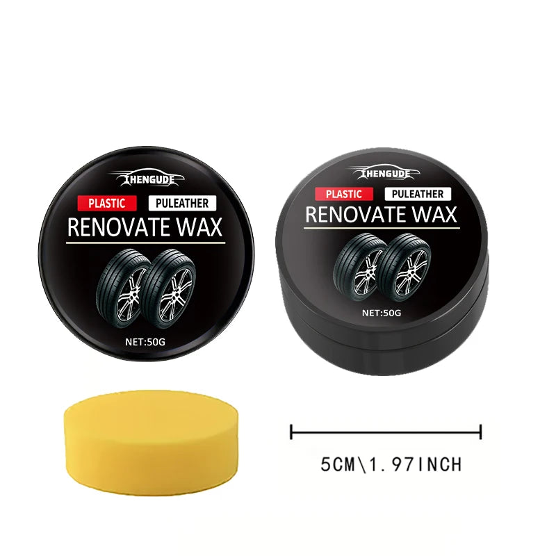 Universal Rubber Renewal Wax - Long-Lasting Black Car & Leather Coating Restoration