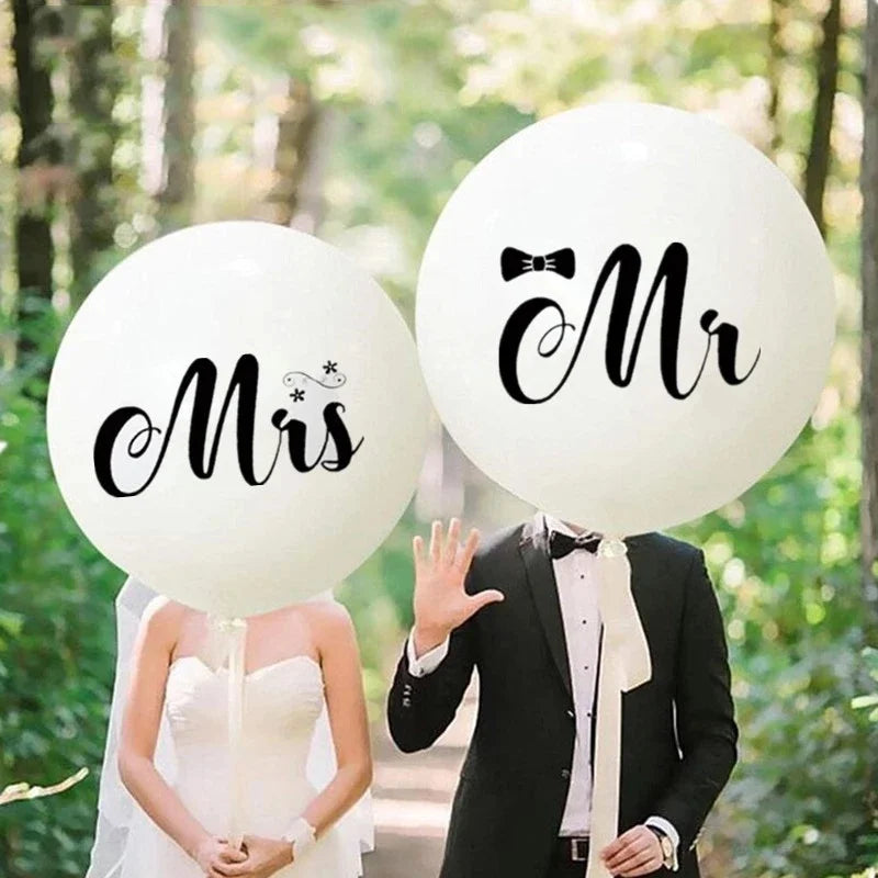 2-Pack 36 Inch Latex Balloons for Wedding Party Bridal Shower Decorations