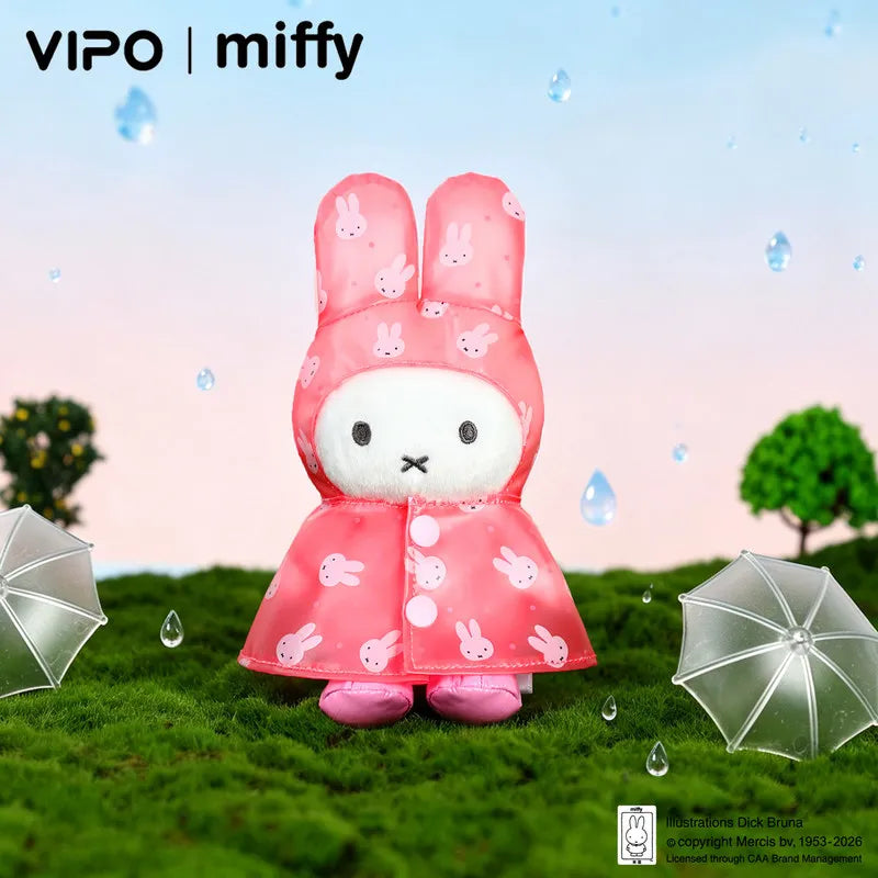 Kawaii Miffy Raincoat Blind Box Collectible Figurine Bag Charm Trendy Toy