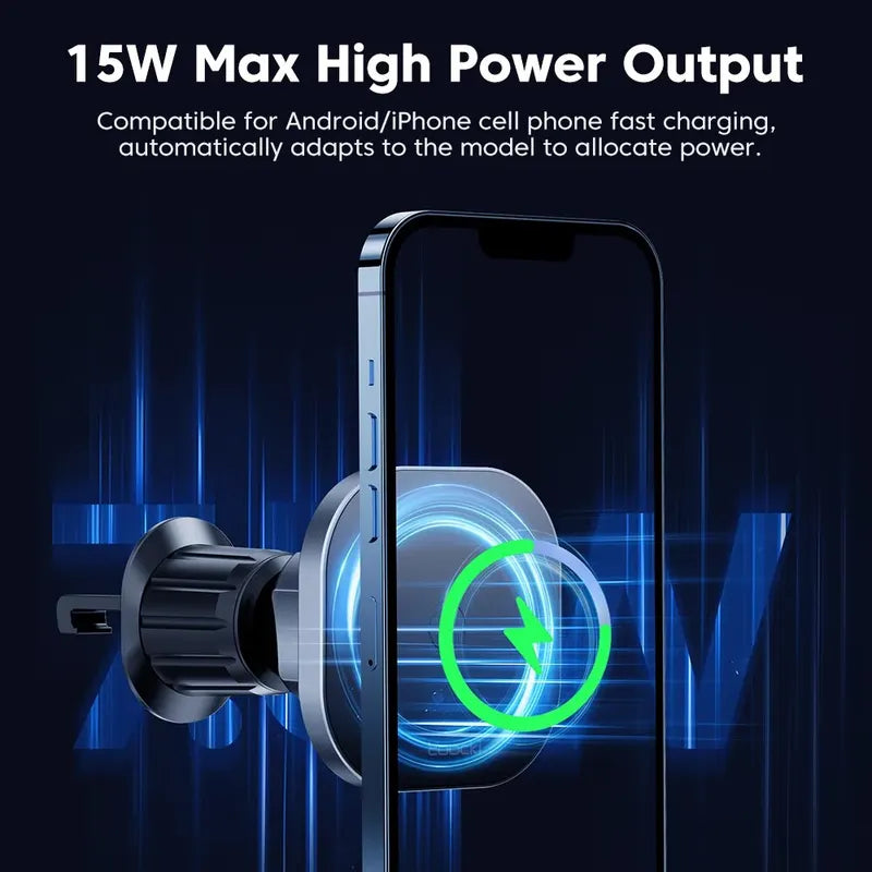 Magnetic Wireless Car Charger Holder 15W Fast Charging for iPhone 12-15