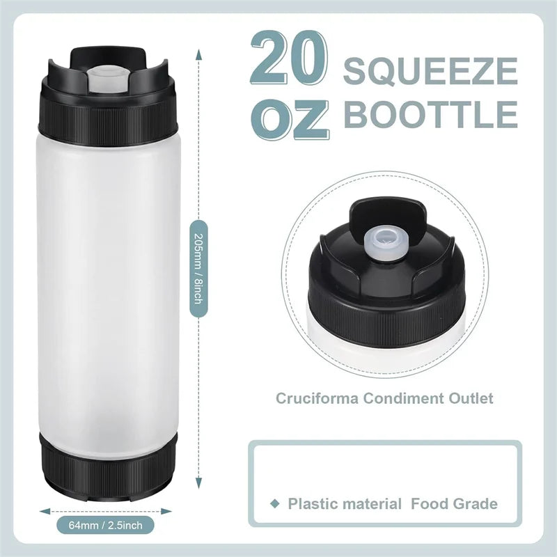 Leak-Proof 500ML Inverted Squeeze Bottle for Sauces and Condiments - Hanging Style