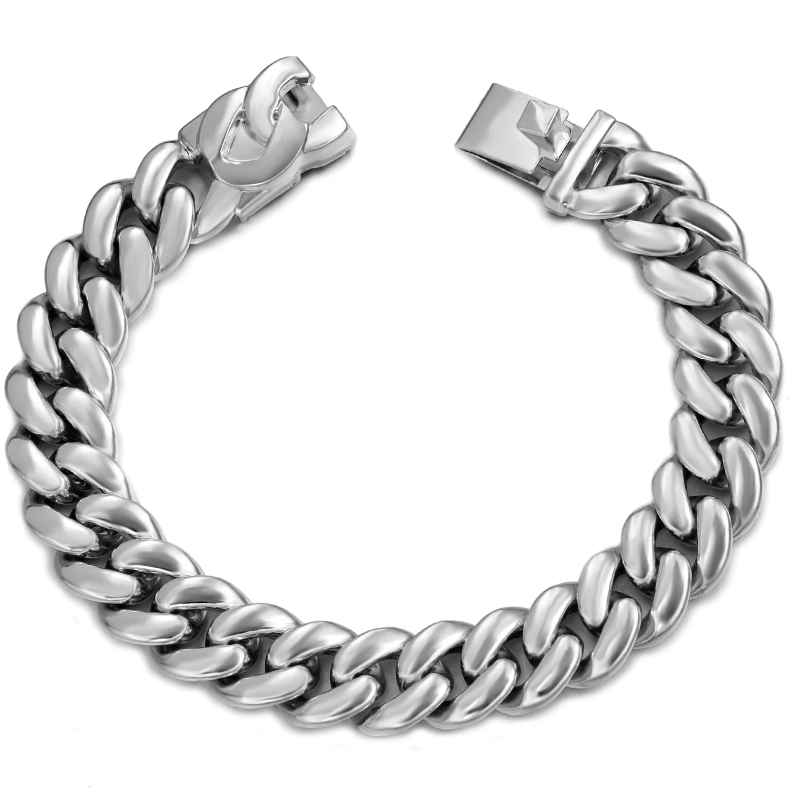 Men Women Cuban Link Chain Bracelet Bling Rhinestone Hip Hop Jewelry