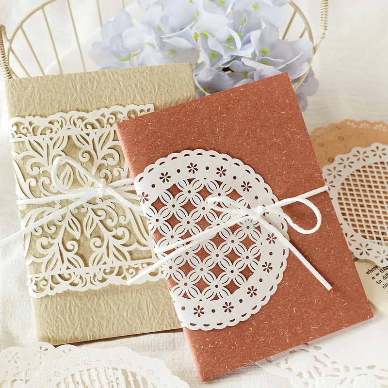 10 Pcs Handmade Lace Paper for Scrapbooking and Art Journals - Craft Supplies