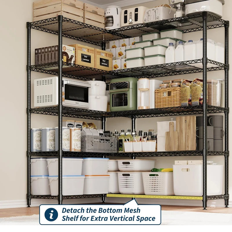 Heavy Duty Metal Storage Shelves - Adjustable Wire Shelving Unit for Kitchen Garage Pantry Commercial