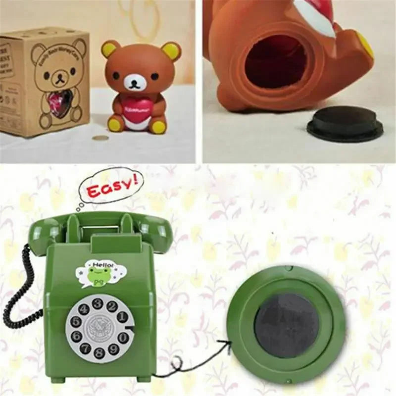 Set of 2/4/10 Plastic Money Box Stopper Covers for Piggy Banks - Black