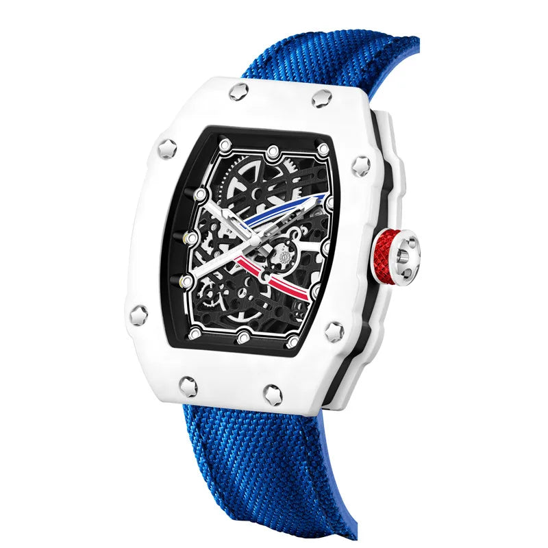 Ultra-Thin Barrel-Shaped Quartz Watch for Men Waterproof Luminous Fashion Wristwatch