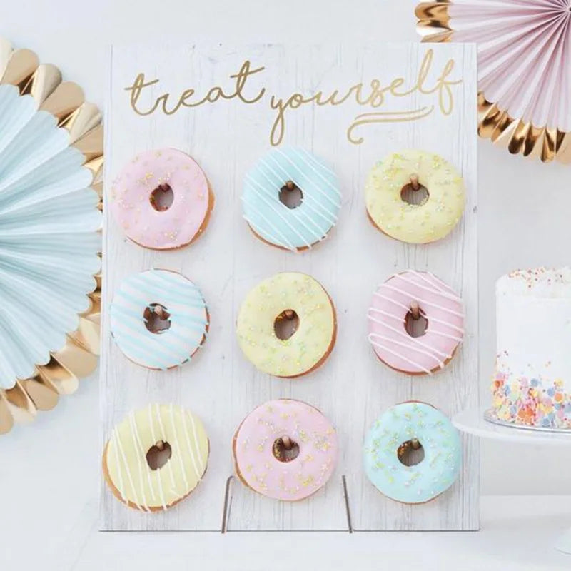 Wooden Donut Stand Wall Decor for Weddings and Parties - Dessert Display