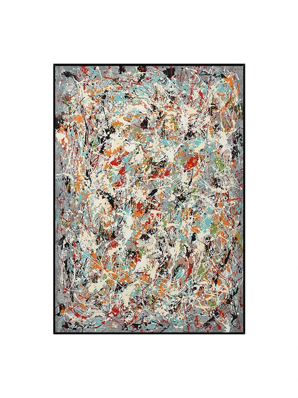 Abstract Pollock Style Hand-Painted Canvas Wall Art Large Bedroom Decor Unframed