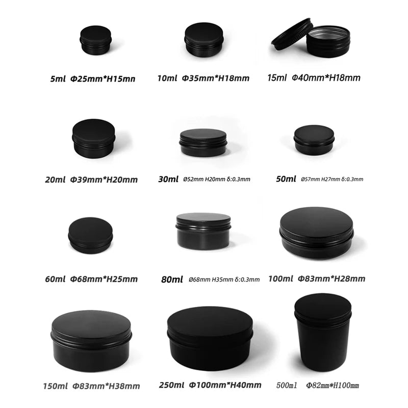 Aluminum Cosmetic Jars - 50pcs Metal Empty Containers for Lip Balm & Face Care